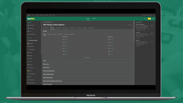 Macbook air open with Bet365s website open which is displaying the bet builder tab