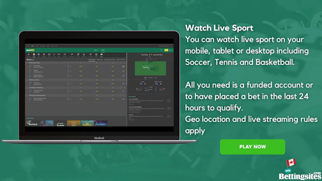 Macbook app with Bet365 live betting on the screen on a background of men playing American football