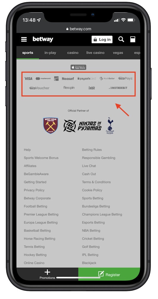 Make a deposit to start placing bets on the World Cup