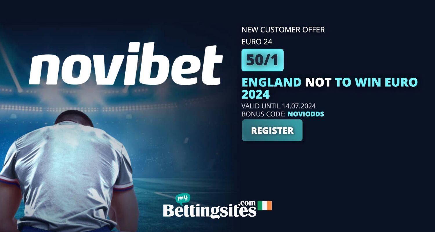 Novibet Euro 2024 Enhanced odds offer on England not to win the tournament
