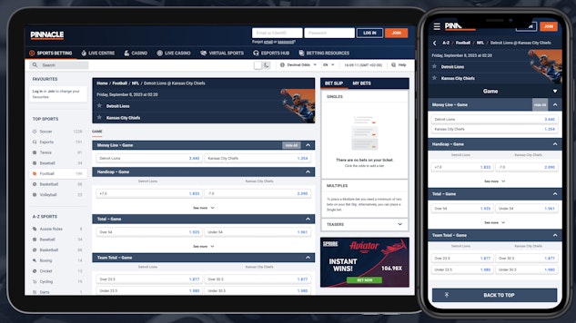 Pinnacle NFL betting i Phone i Pad