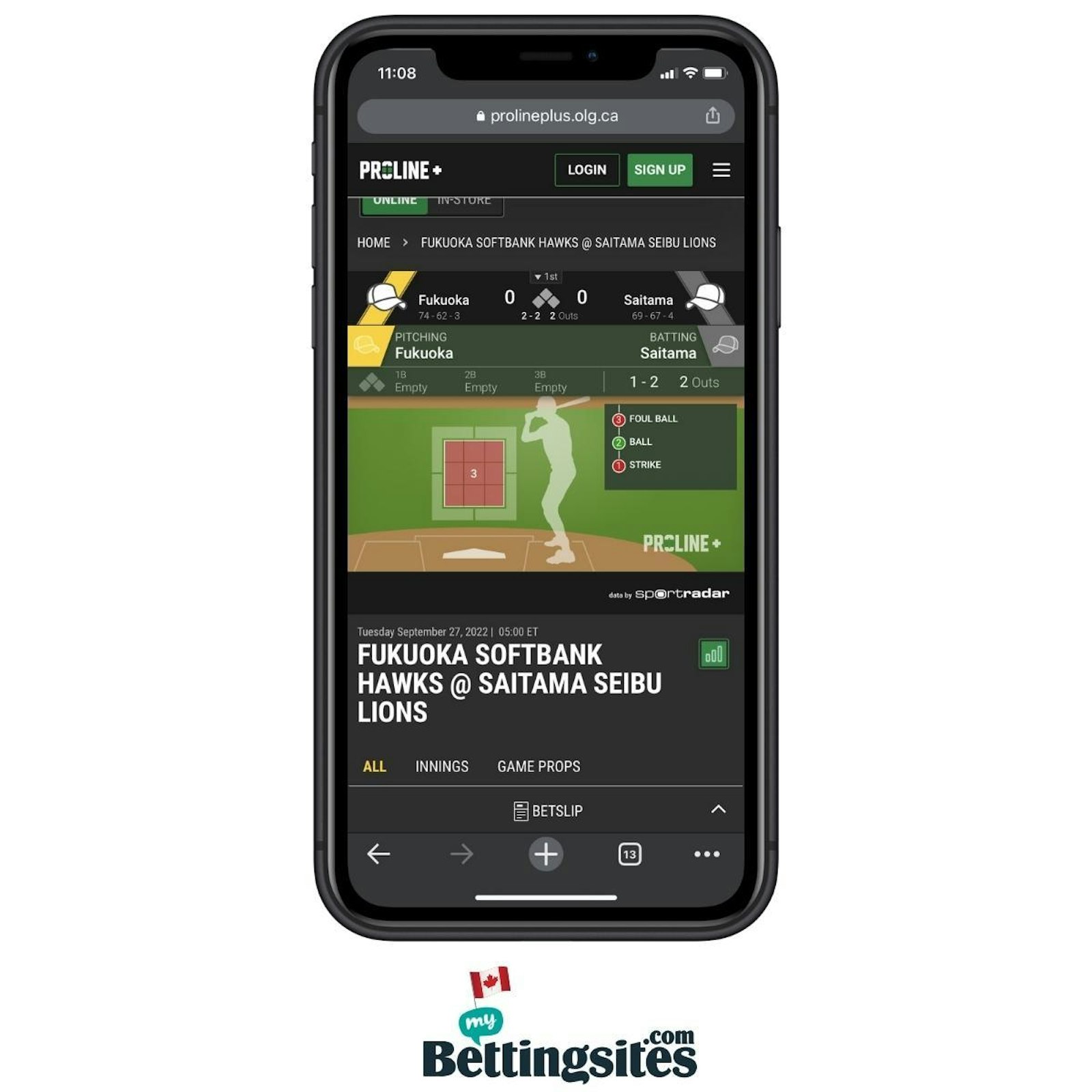 Proline Mobile Live Betting