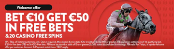 Screenshot of Bar 1 Betting New Customer offer in Ireland