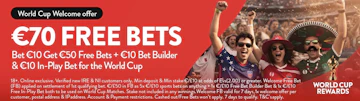 Screenshot of Bar 1 Betting World Cup sign up offer