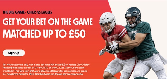 Screenshot of Betano Super Bowl new customer promotion