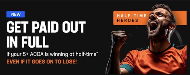 Screenshot of Live Score Bets new Half Time Heroes football promotion