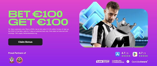 Screenshot of Midnite Ireland sportsbook welcome offer