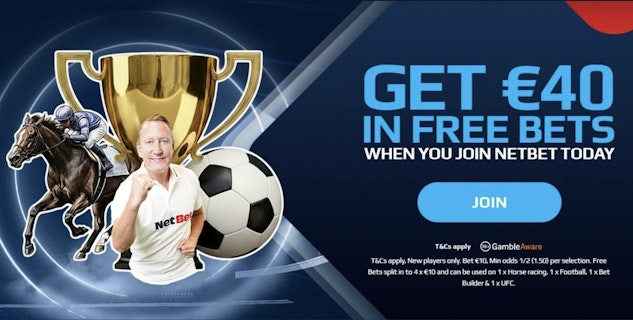 Screenshot of Netbet ireland sign up offer