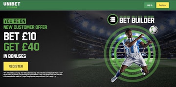 Screenshot of Unibet bet 10 get 40 in bonuses promotion image