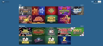 Screenshot of Yeti casino homepage