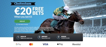 Screenshot of betvictor ireland welcome offer for Cheltenham