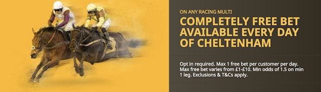 Screenshot of daily Cheltenham free bet offer on Betfair