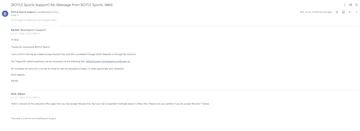 Screenshot of email to show BOYLE Sports accept Revolut Pay
