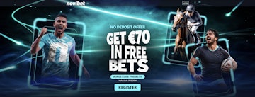 Screenshot of novibet no deposit offer