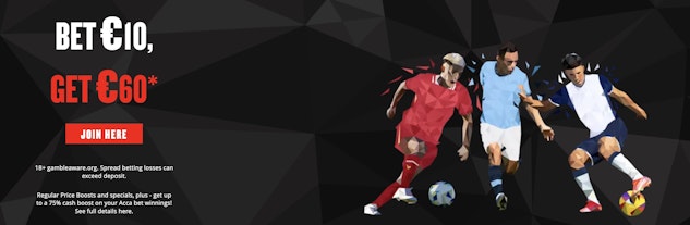 Screenshot of spreadex ireland welcome offer bet