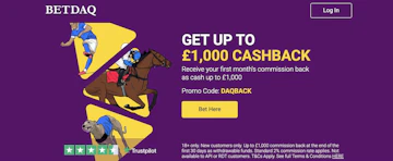 Screenshot of welcome offer on Betdaq com