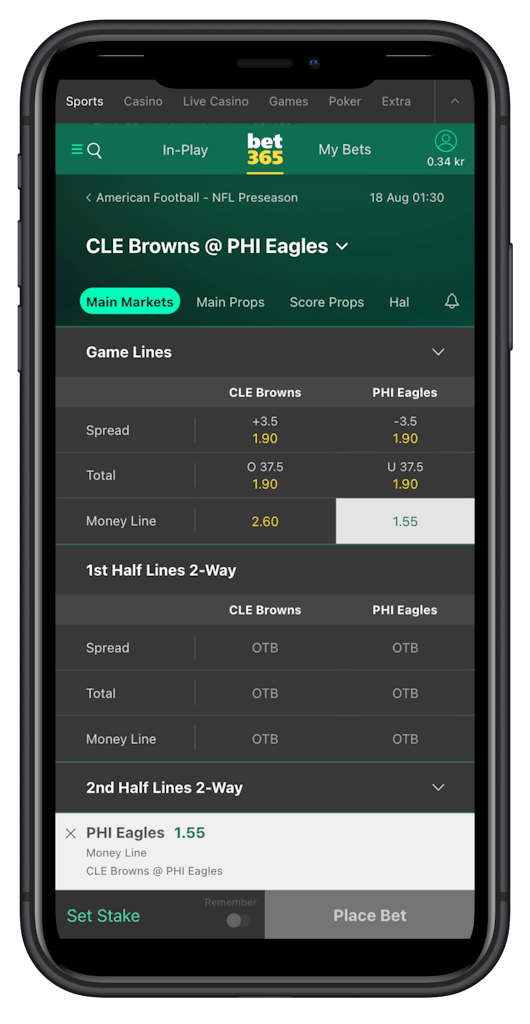 Step 4 Choose NFL odds