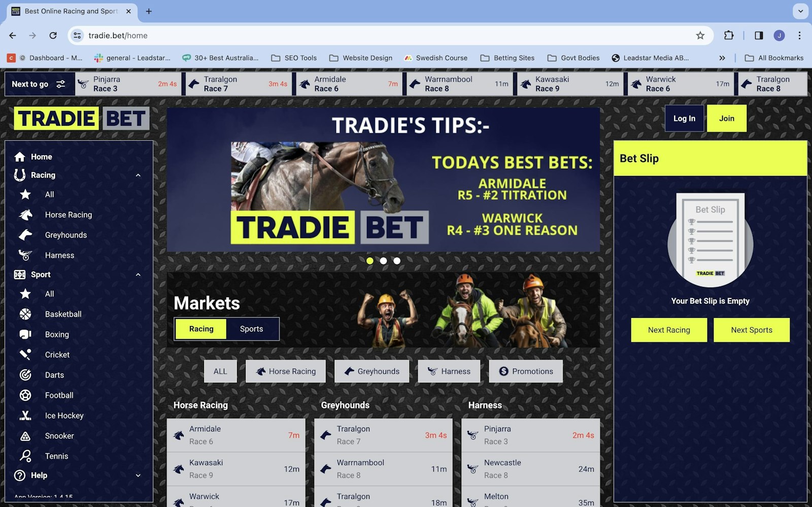 Tradie BET Website