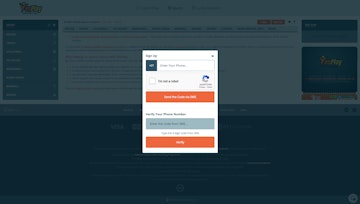 Yes Play website registration form