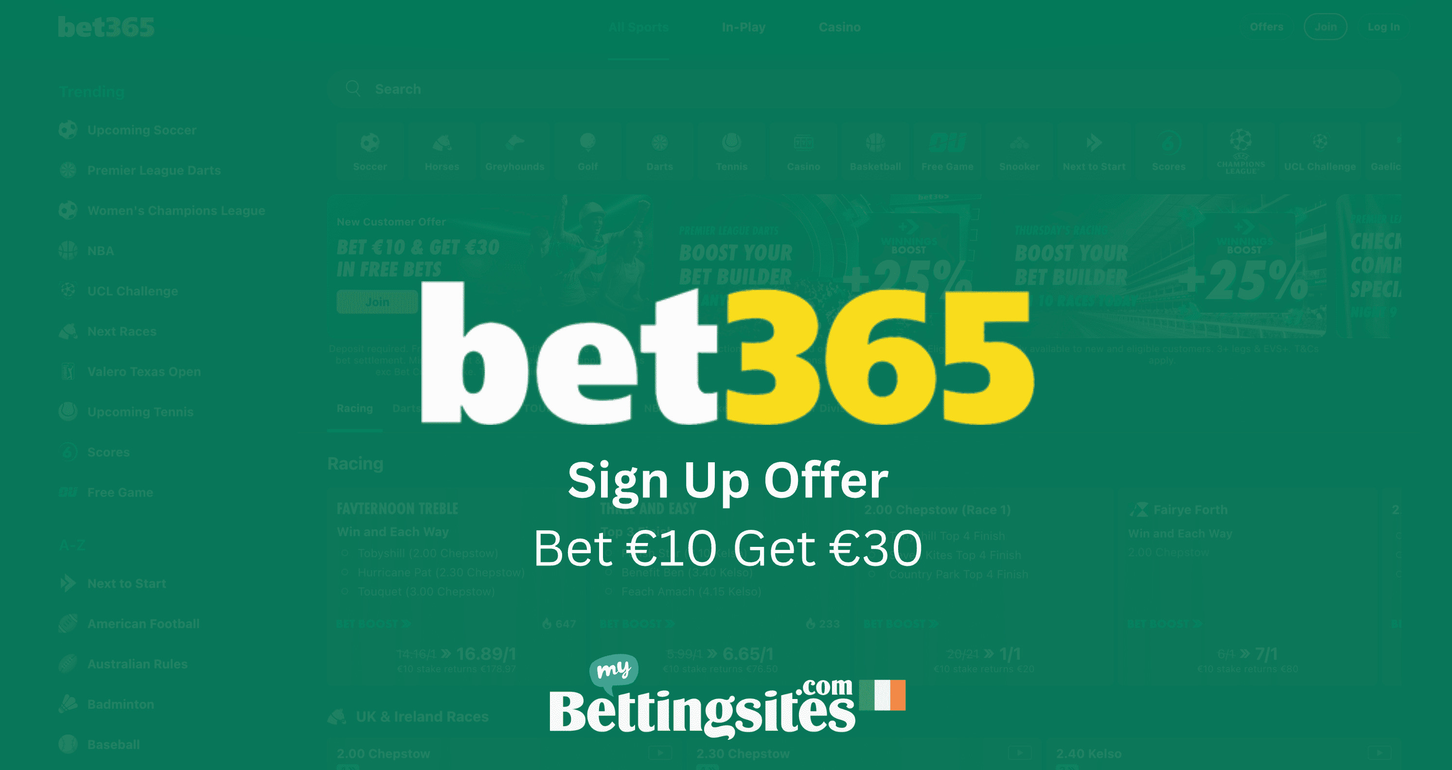 Bet365 sign up offer ireland bet 10 get 30