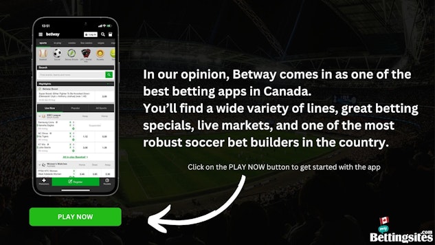 Betway app canada signup banner image