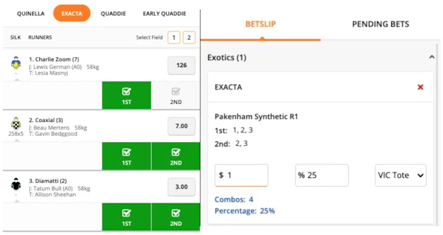 How to bet melbourne cup exacta