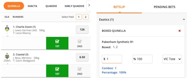 How to place quinella bets on melbourne cup
