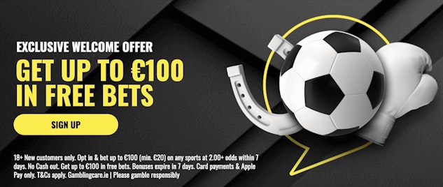 Talksport bet 100 euro free bets welcome offer in Ireland