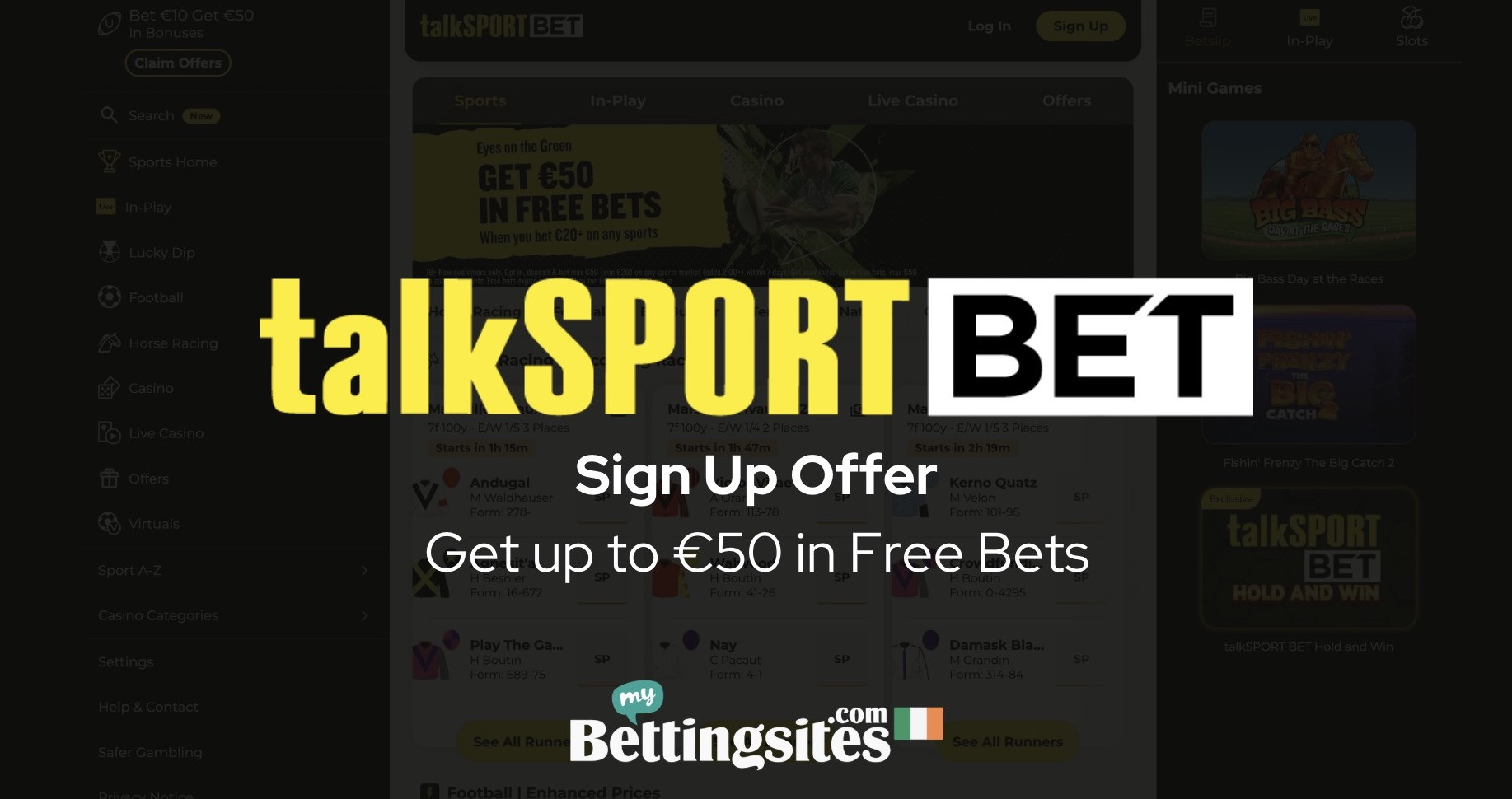 Talksport bet sign up offer ireland 50 in free bets