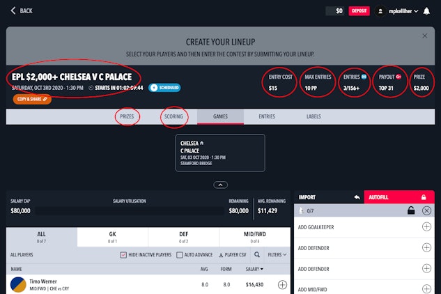 Draftstars EPL Fantasy 2