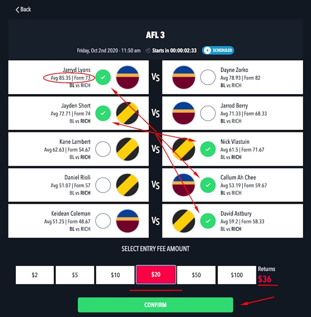 Draftstars Rapidfire AFL Australia