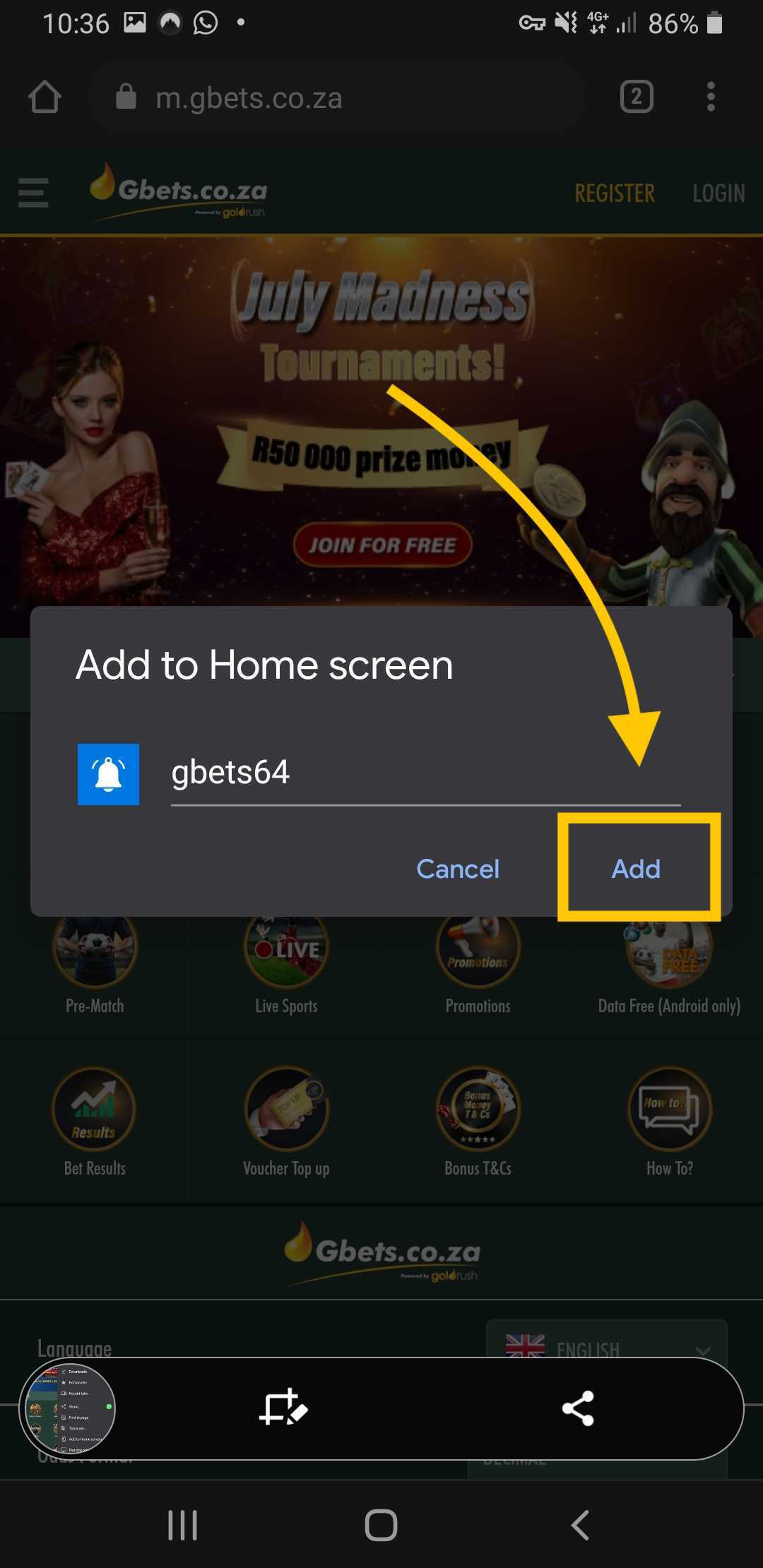Gbets gbets co.za Log in Install App Sign in