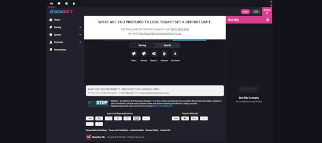 Gem Bet Australia Homepage Screenshot