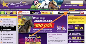 Hollywoodbets Register Button