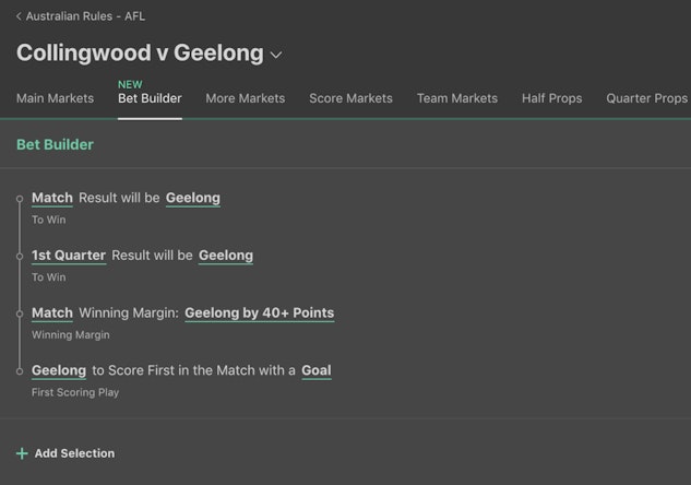 How does the bet365 bet builder work