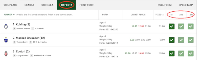 How to bet on melbourne cup trifecta