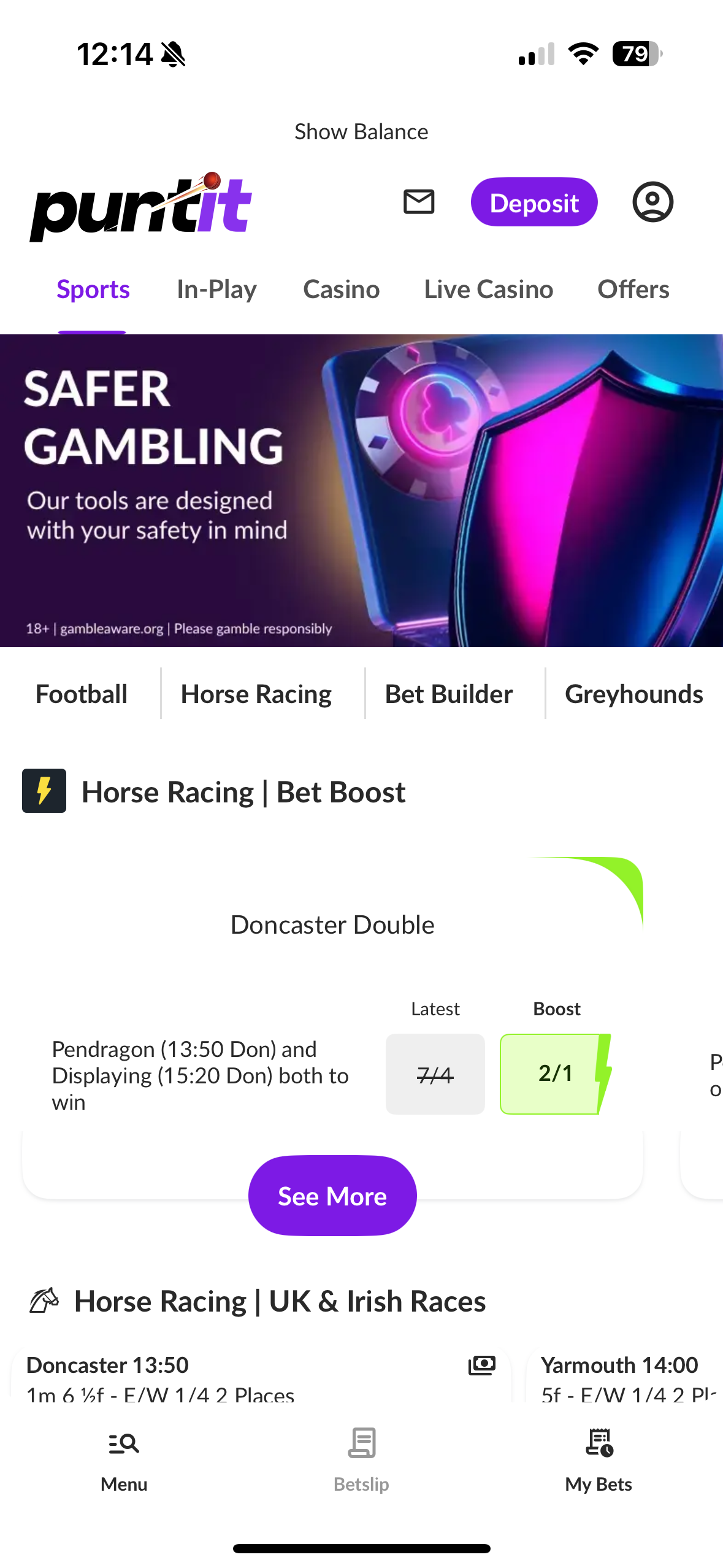 Puntit's App homescreen