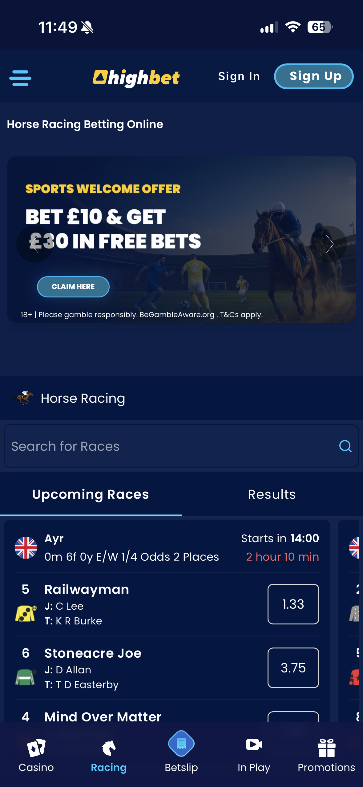 Horse racing also takes centre stage