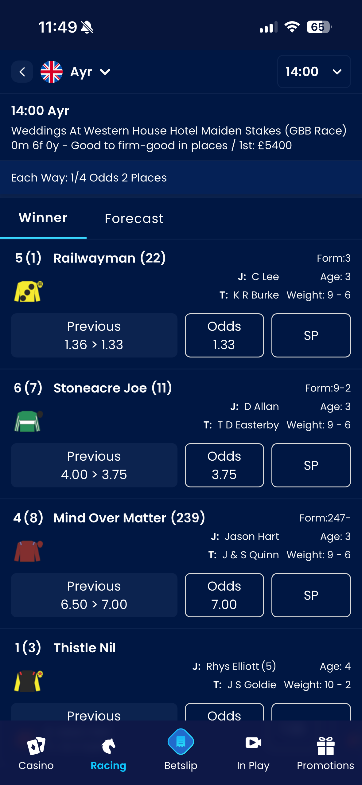 Horse racing betting is simple to follow