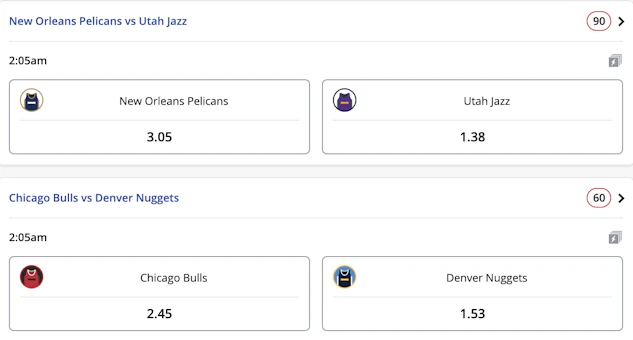 Ladbrokes Betting Markets NBA