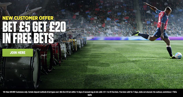 Ladbrokes new customer offer bet 5 get 20 UK