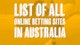 List of All Betting Sites in Australia