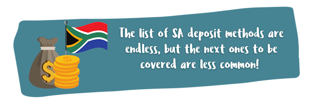 List of deposit methods is endless