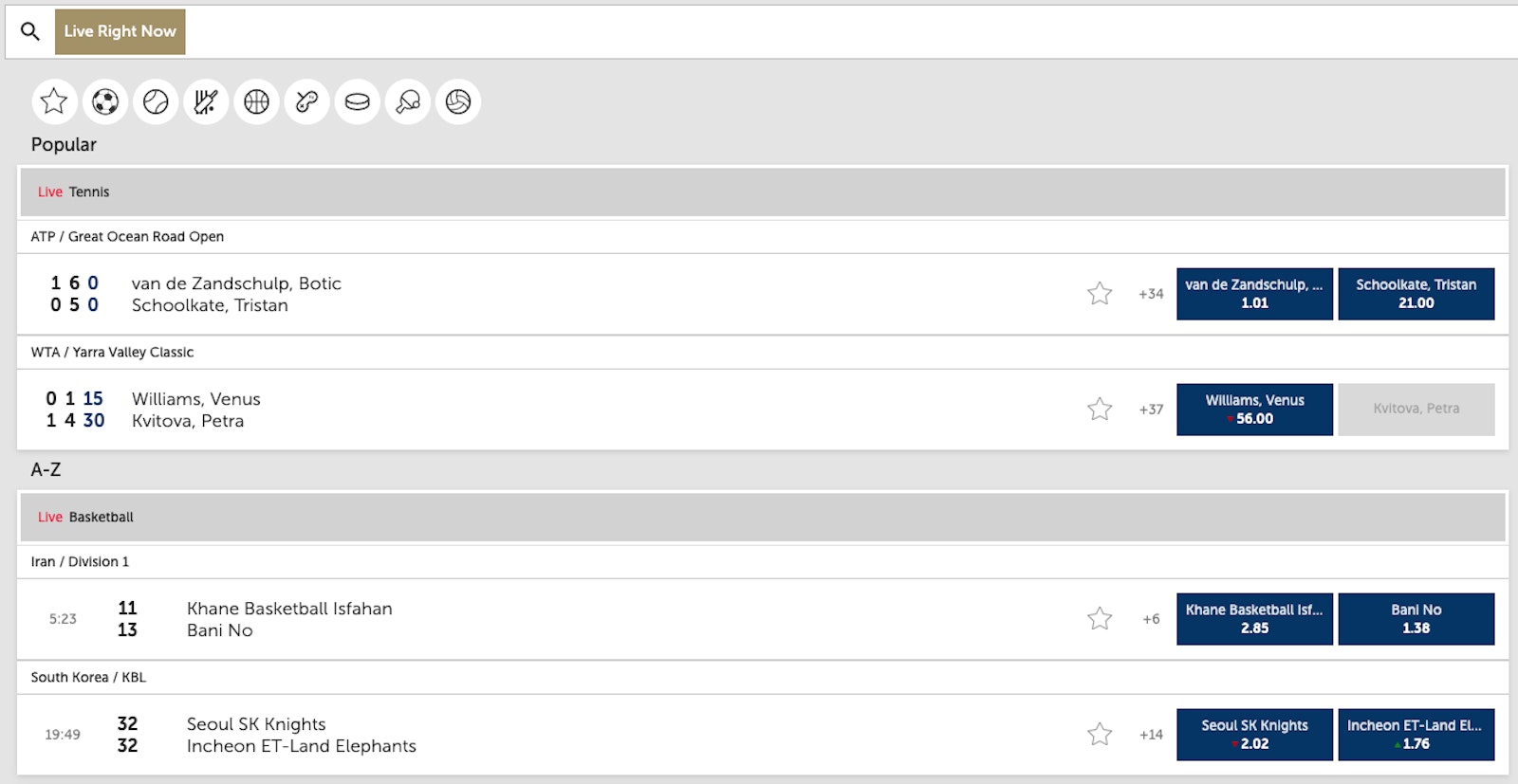 Live Betting with Sunbet