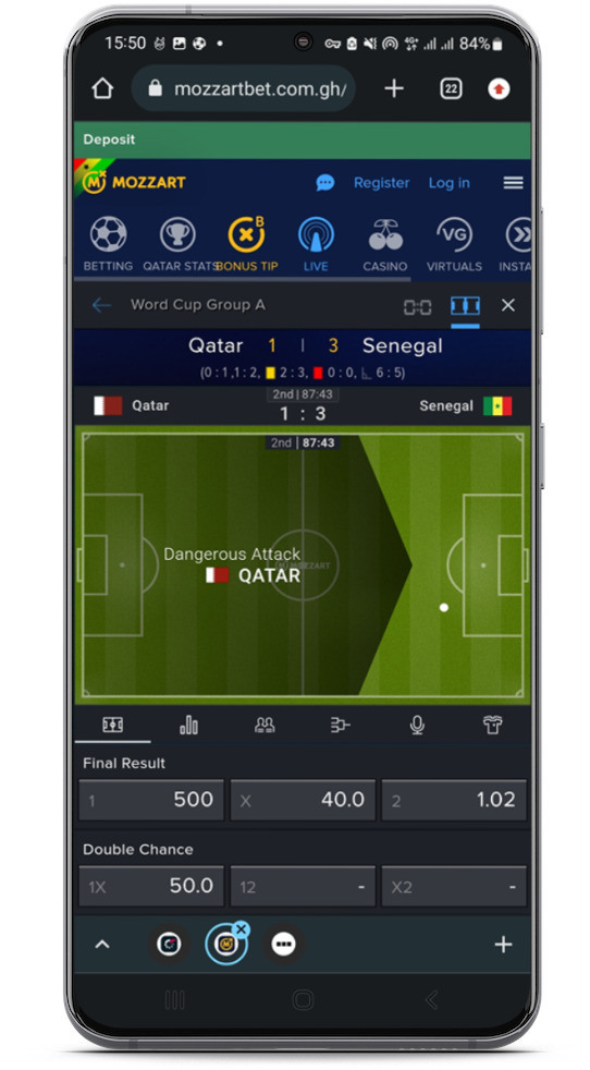 Mozzartbet Ghana Live