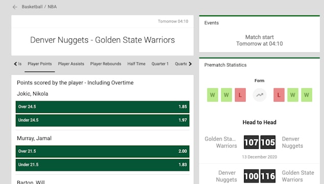 Mr Green basketball betting Canada