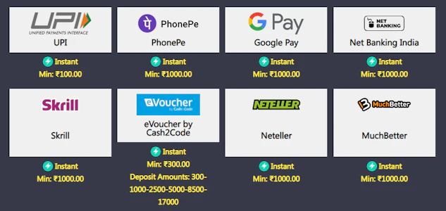 Mr Luck Payment Methods