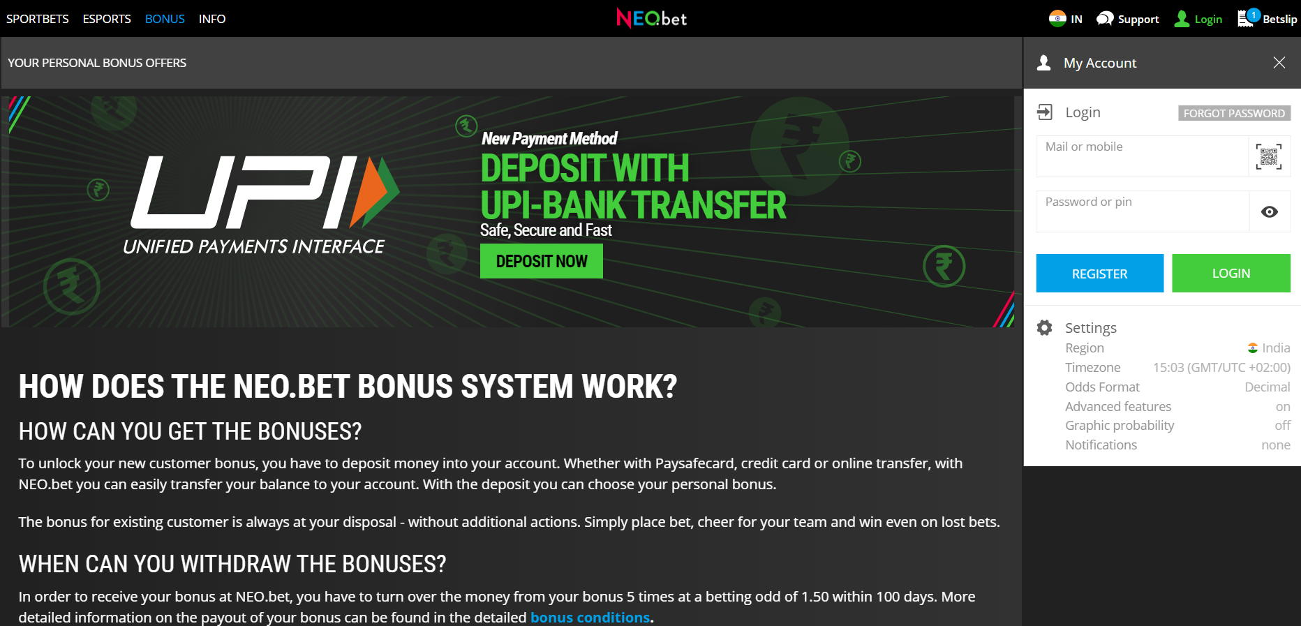 NEO Bet 3