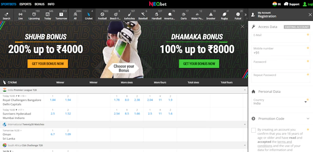 NEO Bet Registration