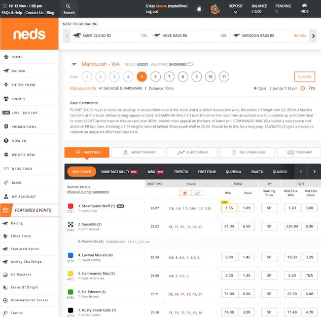 Neds Live Betting